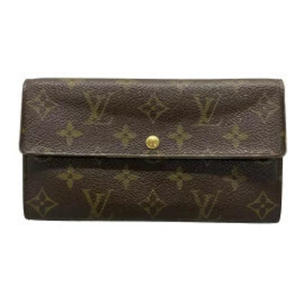 LOUIS VUITTON Pochette Porte Monnaie Credit Long Wallet Leather